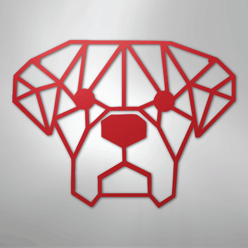 Geometric Dog - Steel Metal Sign Wall ArtCustomly Gifts