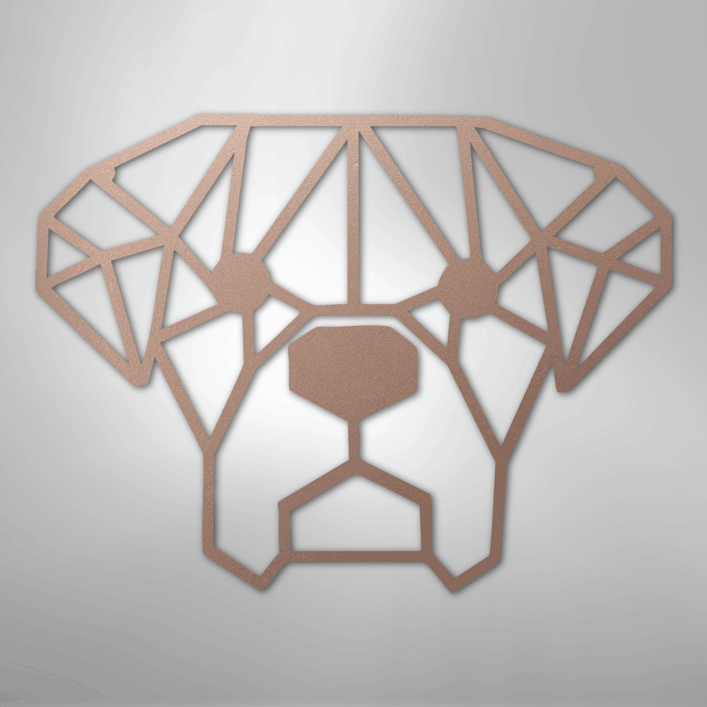 Geometric Dog - Steel Metal Sign Wall ArtCustomly Gifts