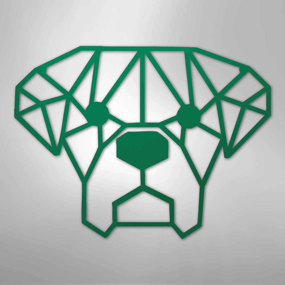 Geometric Dog - Steel Metal Sign Wall ArtCustomly Gifts