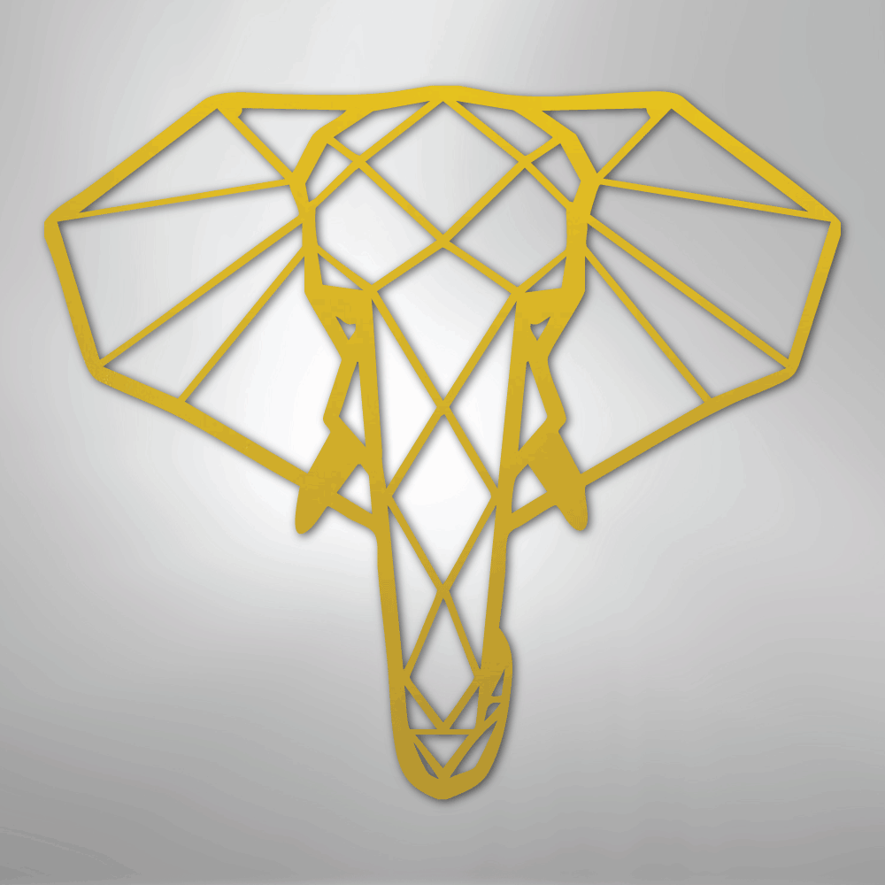 Geometric Elephant - Steel Metal Sign Wall ArtCustomly Gifts