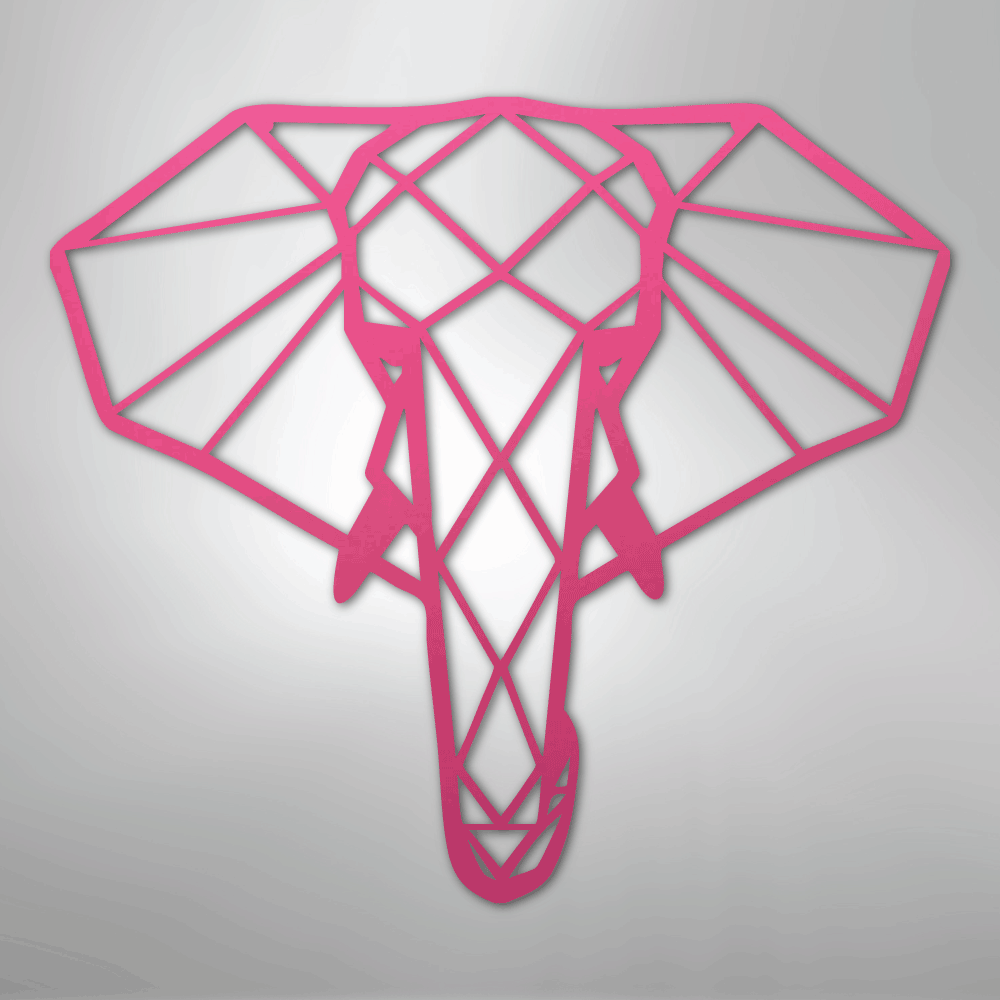 Geometric Elephant - Steel Metal Sign Wall ArtCustomly Gifts