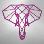 Geometric Elephant - Steel Metal Sign Wall ArtCustomly Gifts