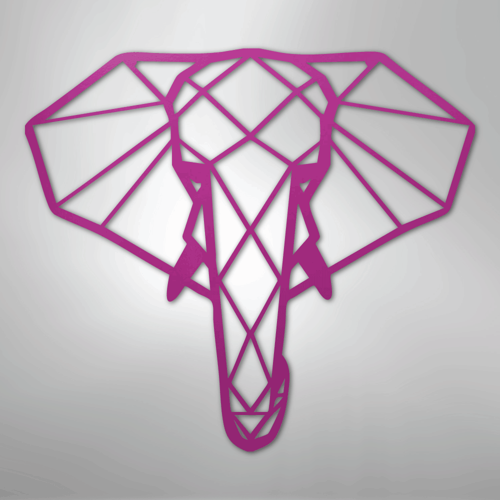 Geometric Elephant - Steel Metal Sign Wall ArtCustomly Gifts