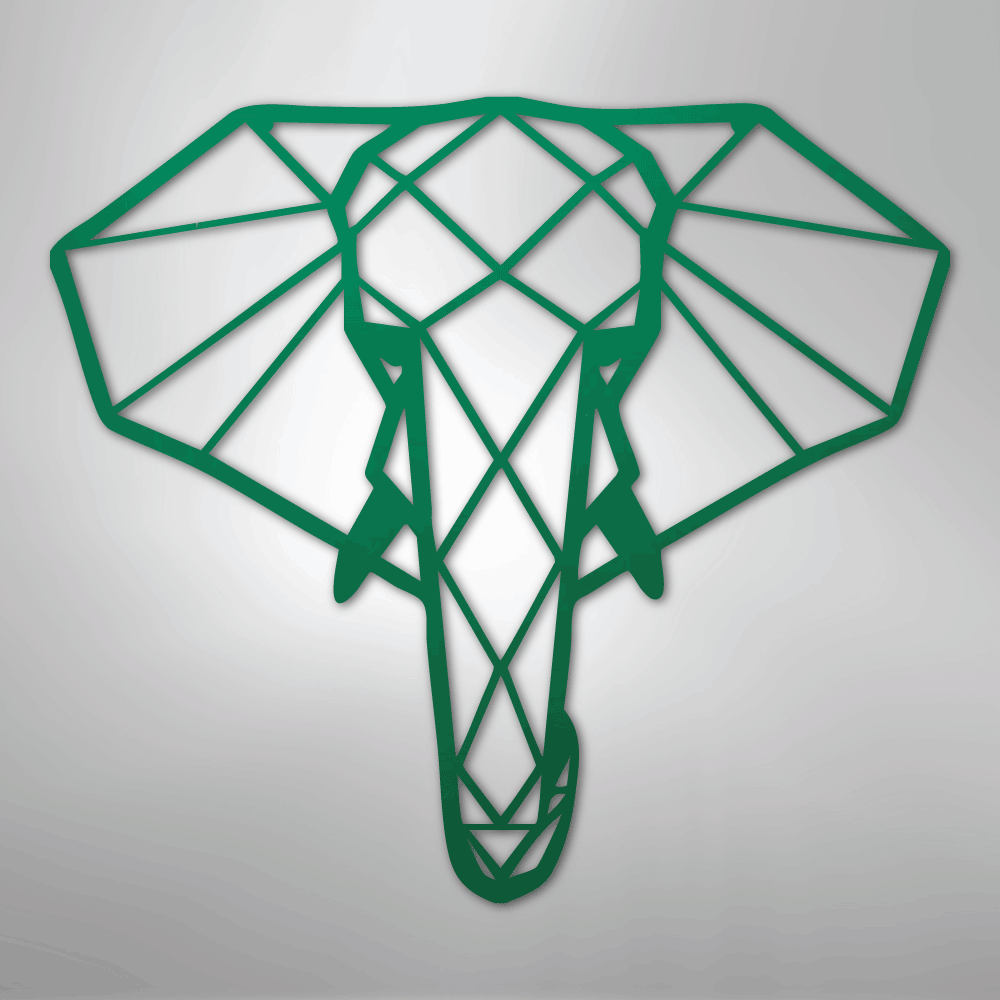 Geometric Elephant - Steel Metal Sign Wall ArtCustomly Gifts