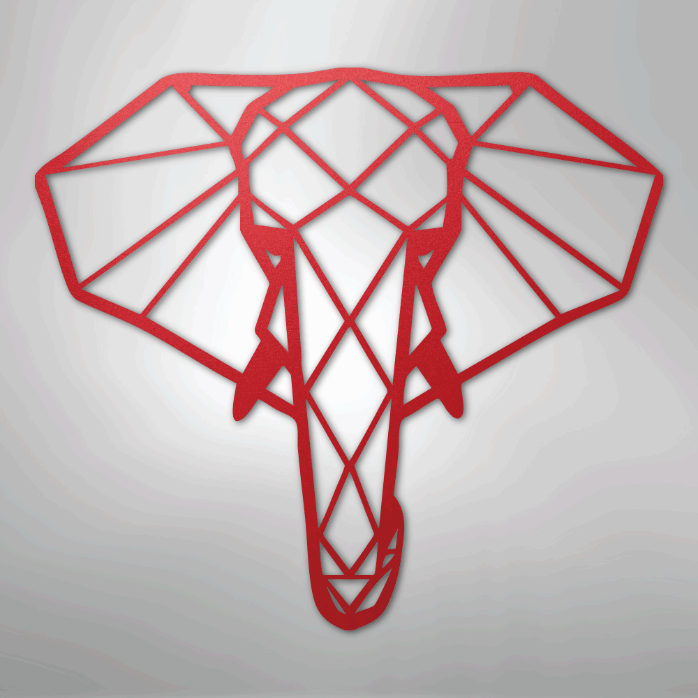 Geometric Elephant - Steel Metal Sign Wall ArtCustomly Gifts