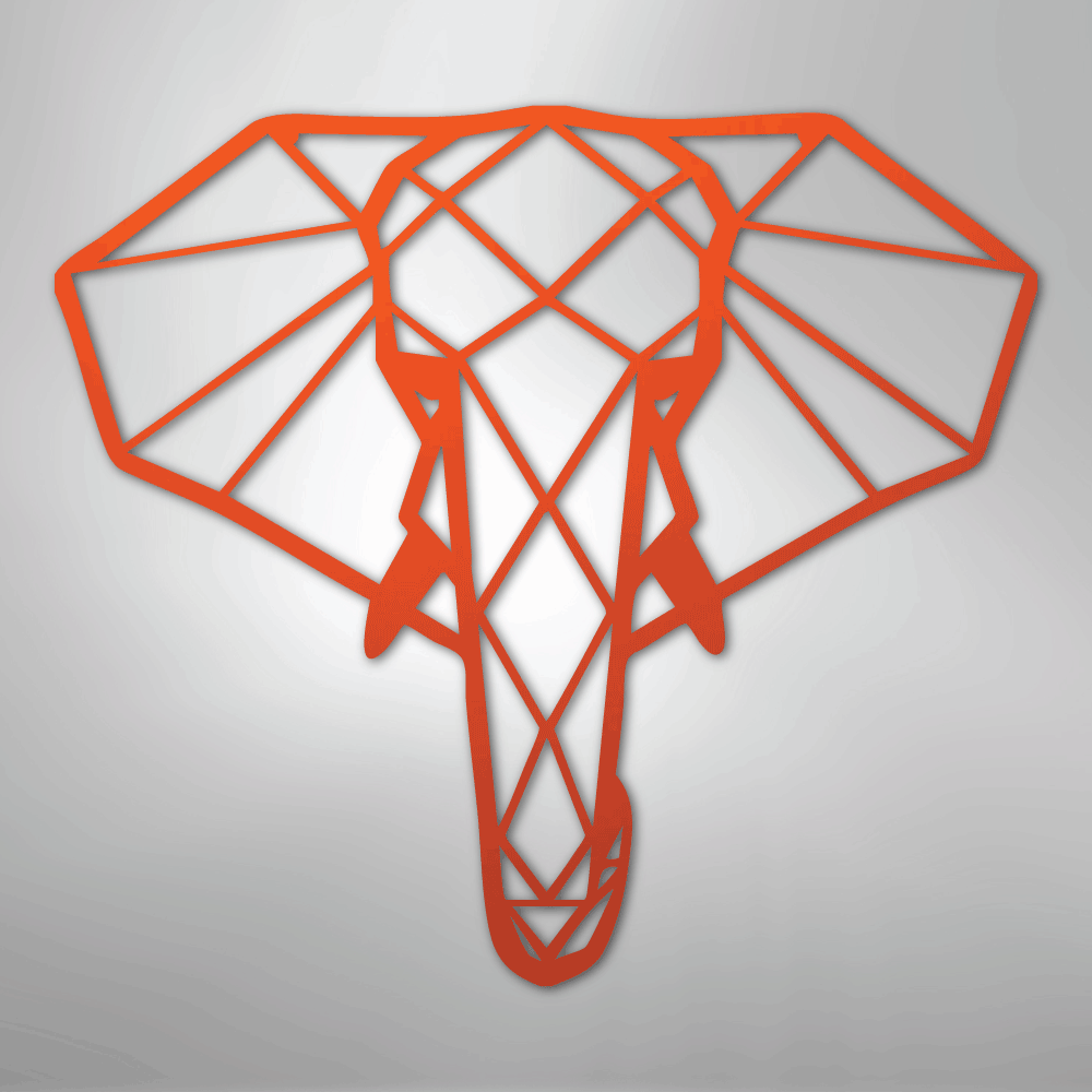 Geometric Elephant - Steel Metal Sign Wall ArtCustomly Gifts