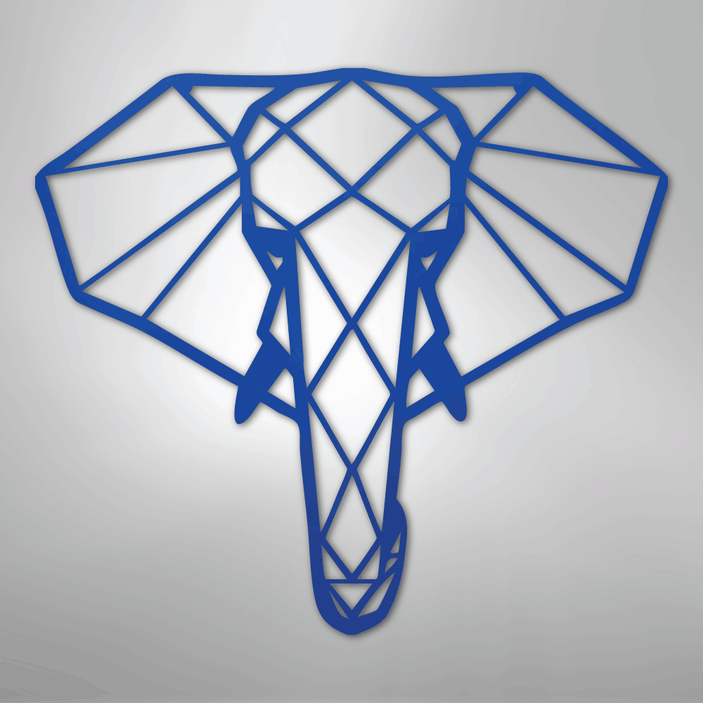 Geometric Elephant - Steel Metal Sign Wall ArtCustomly Gifts