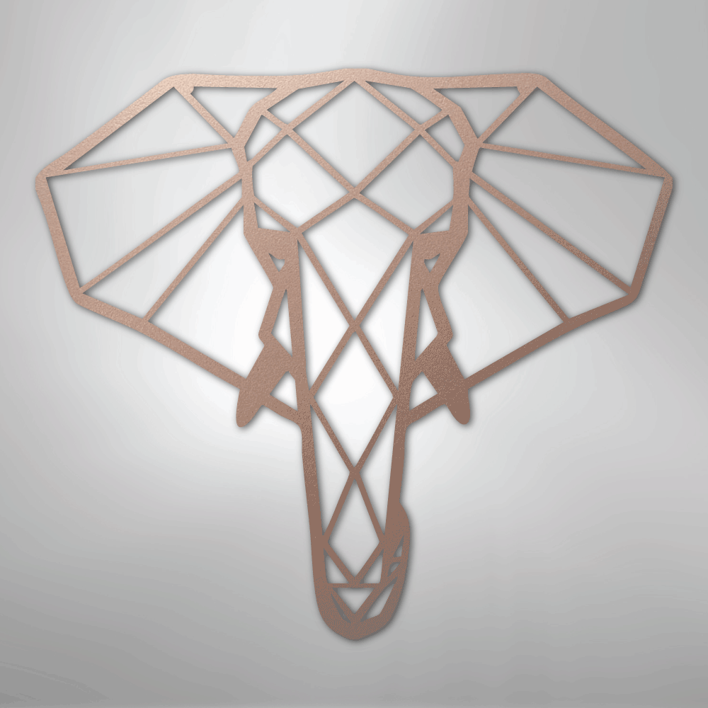 Geometric Elephant - Steel Metal Sign Wall ArtCustomly Gifts