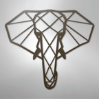 Geometric Elephant - Steel Metal Sign Wall ArtCustomly Gifts