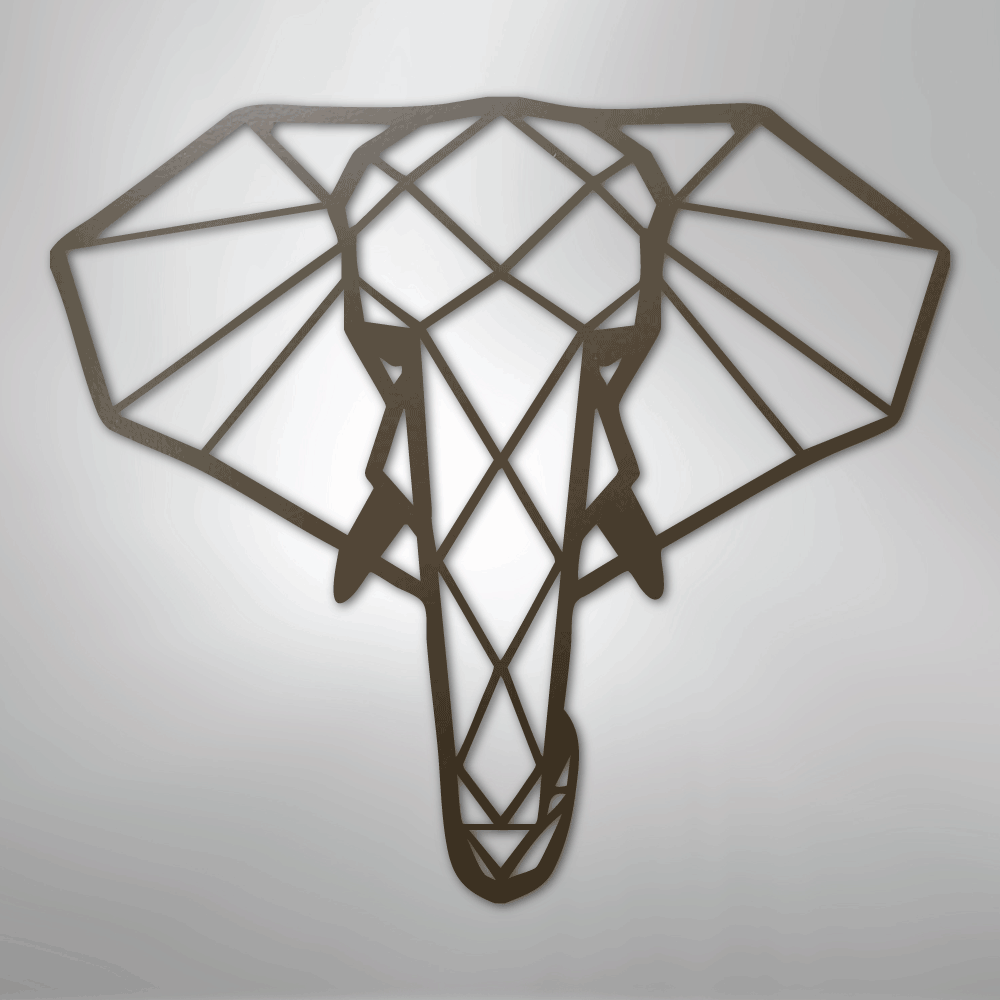 Geometric Elephant - Steel Metal Sign Wall ArtCustomly Gifts