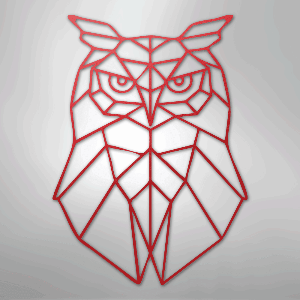 Geometric Owl - Steel Metal Sign Wall ArtCustomly Gifts