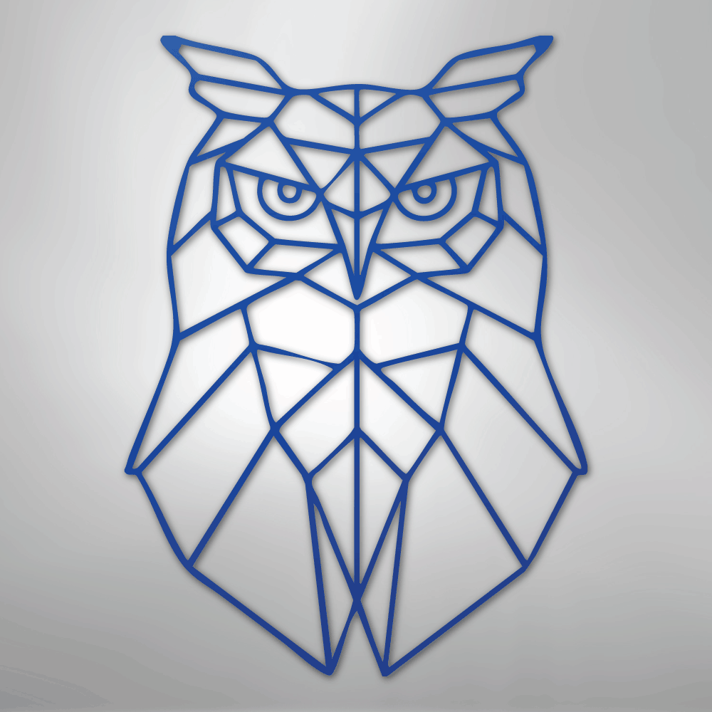 Geometric Owl - Steel Metal Sign Wall ArtCustomly Gifts