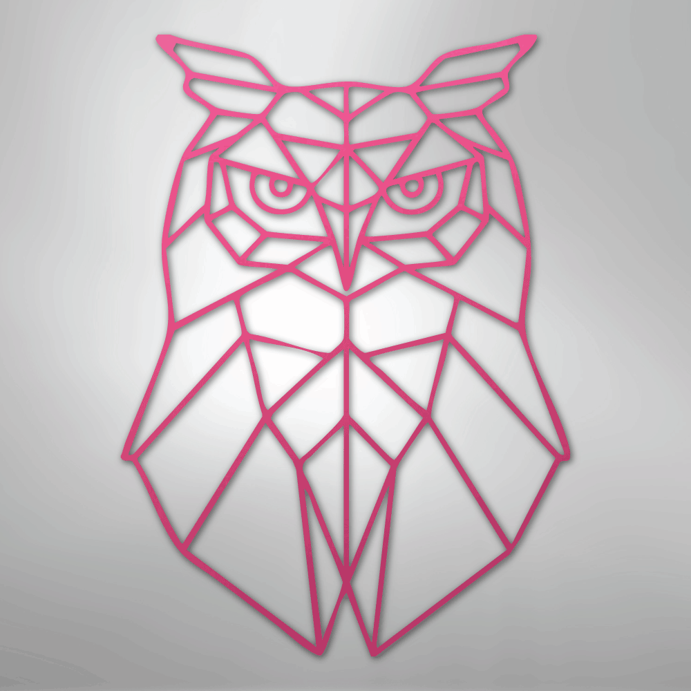 Geometric Owl - Steel Metal Sign Wall ArtCustomly Gifts