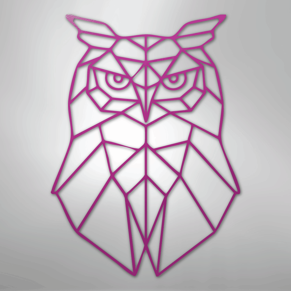Geometric Owl - Steel Metal Sign Wall ArtCustomly Gifts