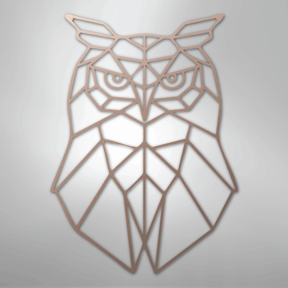 Geometric Owl - Steel Metal Sign Wall ArtCustomly Gifts