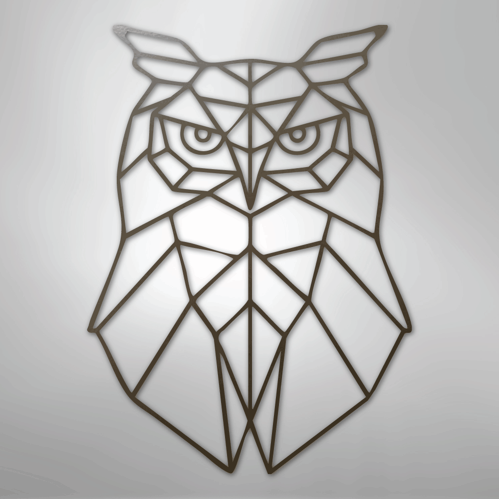 Geometric Owl - Steel Metal Sign Wall ArtCustomly Gifts