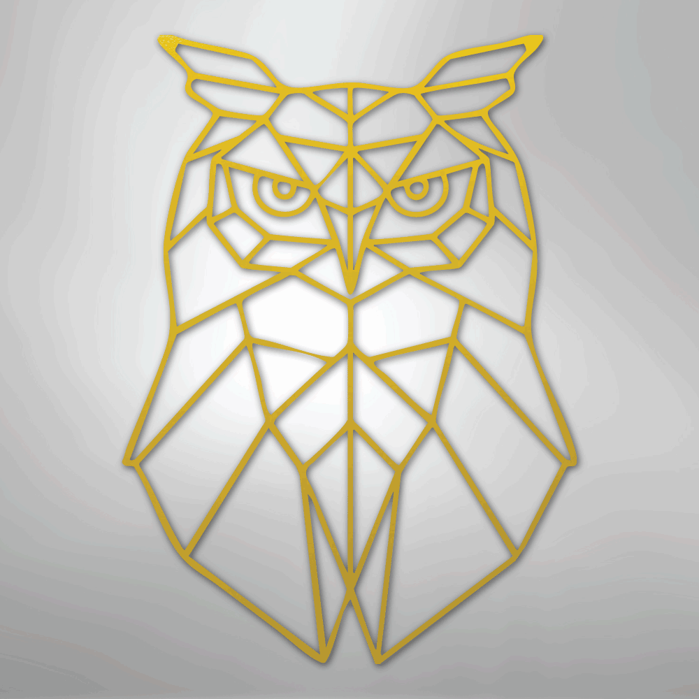 Geometric Owl - Steel Metal Sign Wall ArtCustomly Gifts