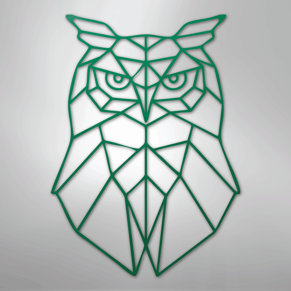 Geometric Owl - Steel Metal Sign Wall ArtCustomly Gifts