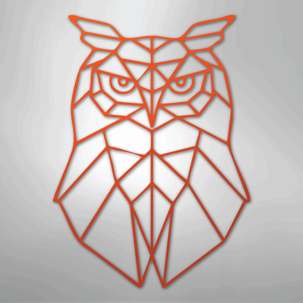 Geometric Owl - Steel Metal Sign Wall ArtCustomly Gifts