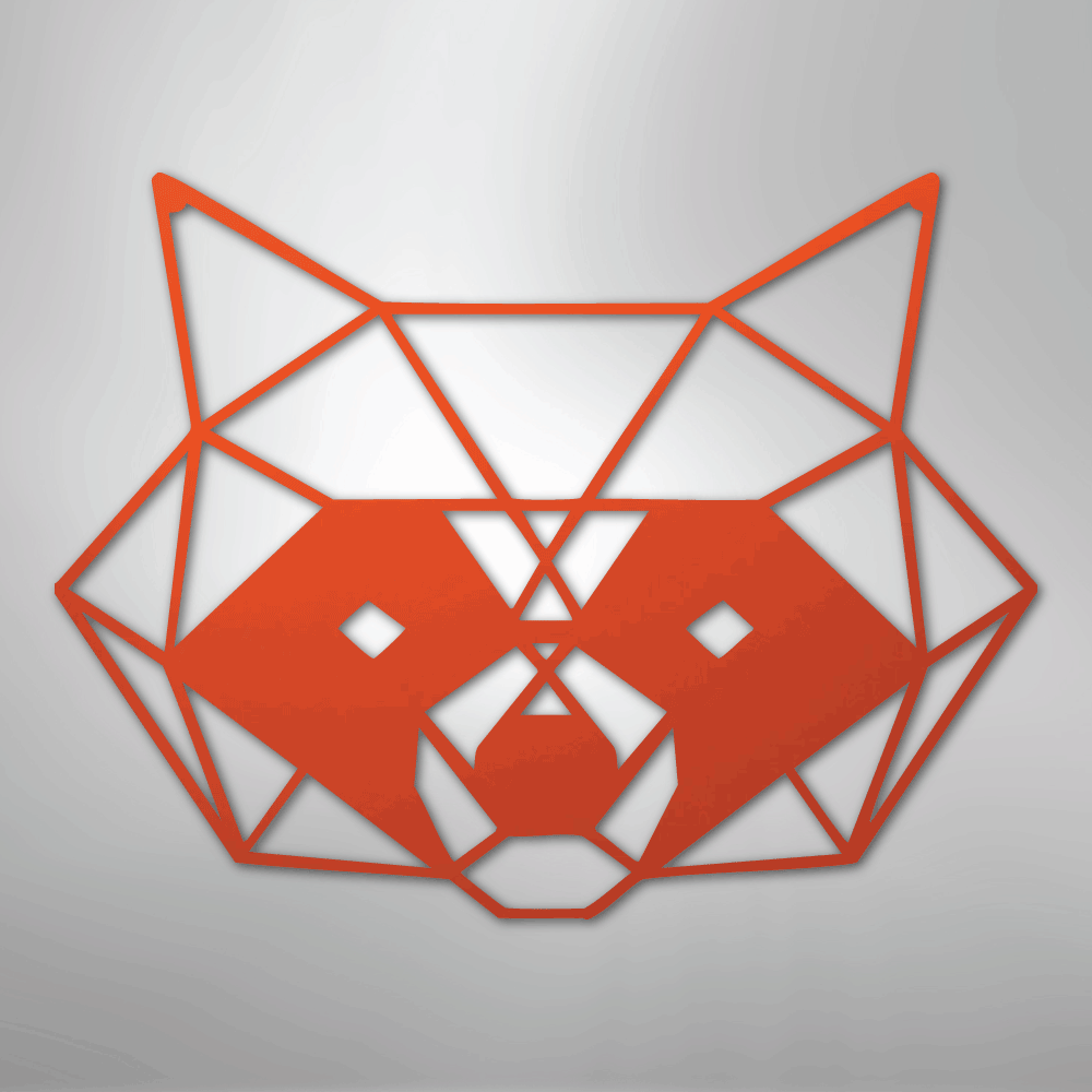 Geometric Raccoon - Steel Metal Sign Wall ArtCustomly Gifts