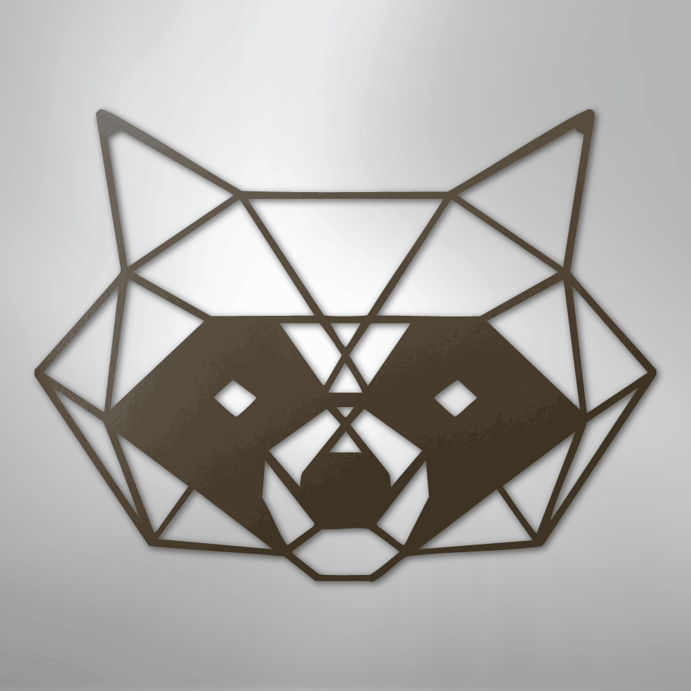 Geometric Raccoon - Steel Metal Sign Wall ArtCustomly Gifts