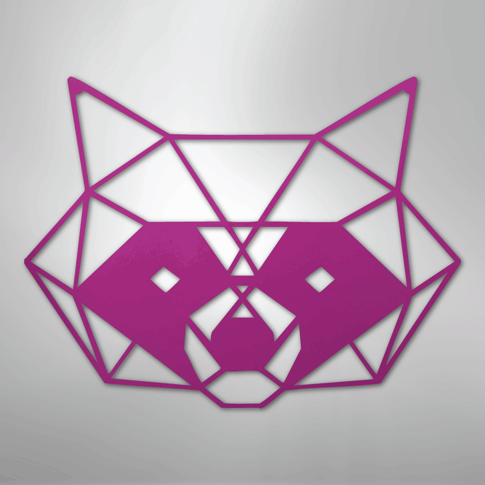 Geometric Raccoon - Steel Metal Sign Wall ArtCustomly Gifts