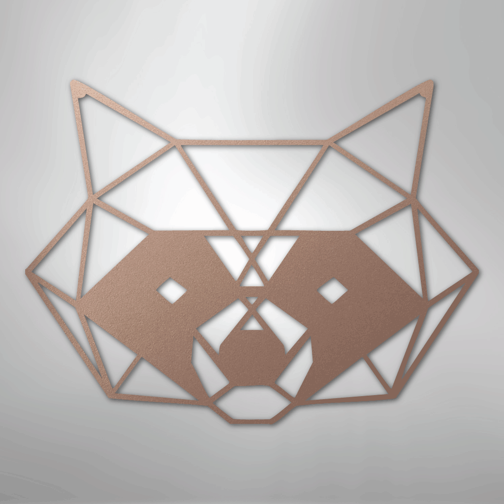 Geometric Raccoon - Steel Metal Sign Wall ArtCustomly Gifts