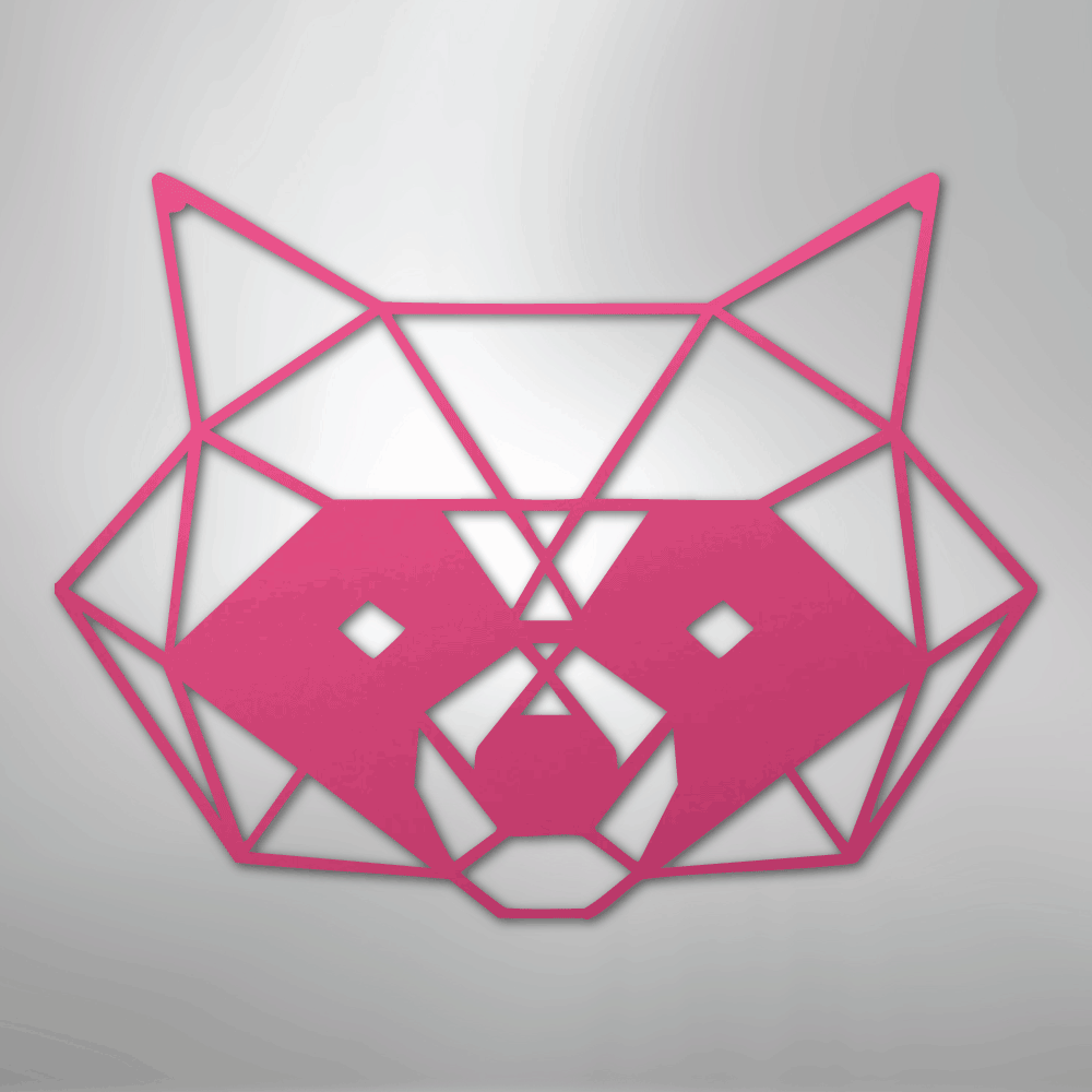 Geometric Raccoon - Steel Metal Sign Wall ArtCustomly Gifts