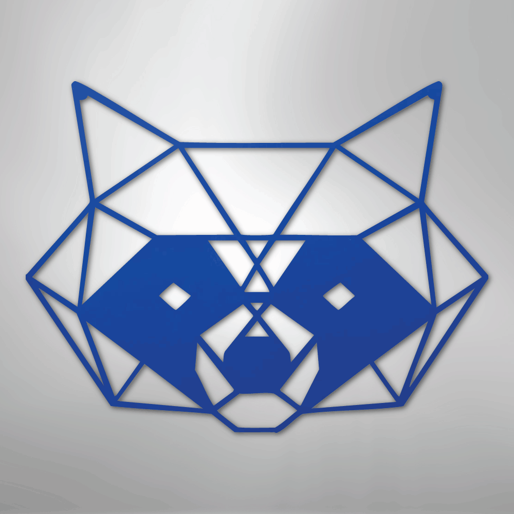 Geometric Raccoon - Steel Metal Sign Wall ArtCustomly Gifts