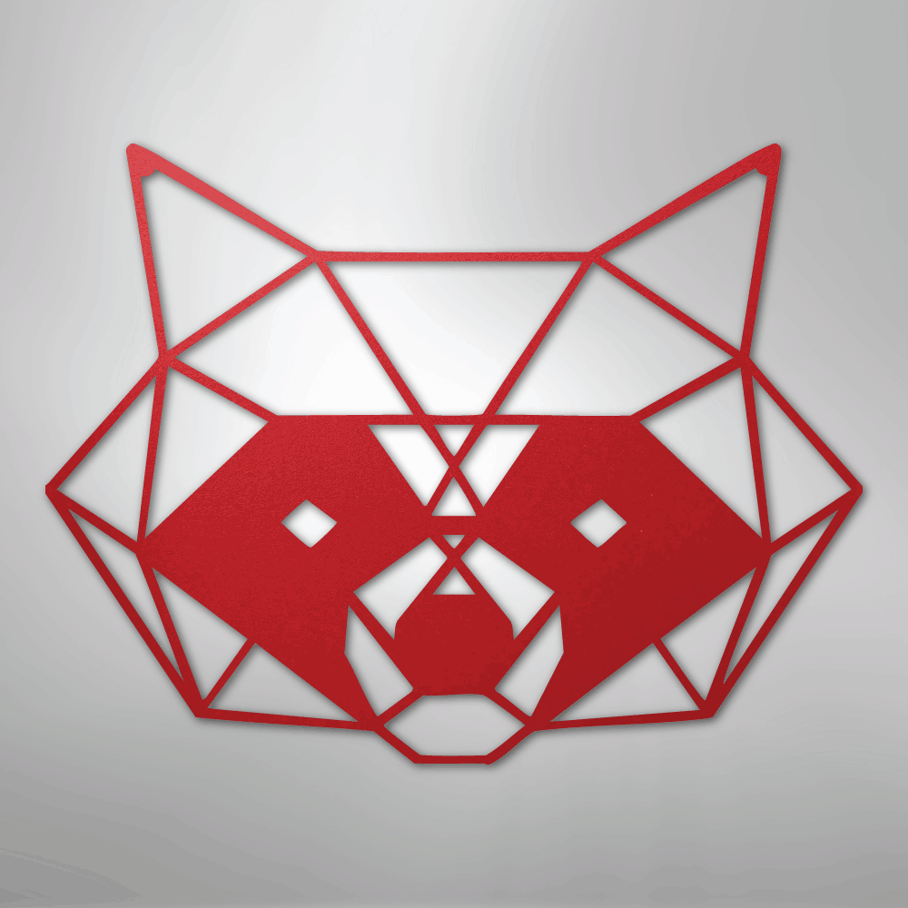 Geometric Raccoon - Steel Metal Sign Wall ArtCustomly Gifts