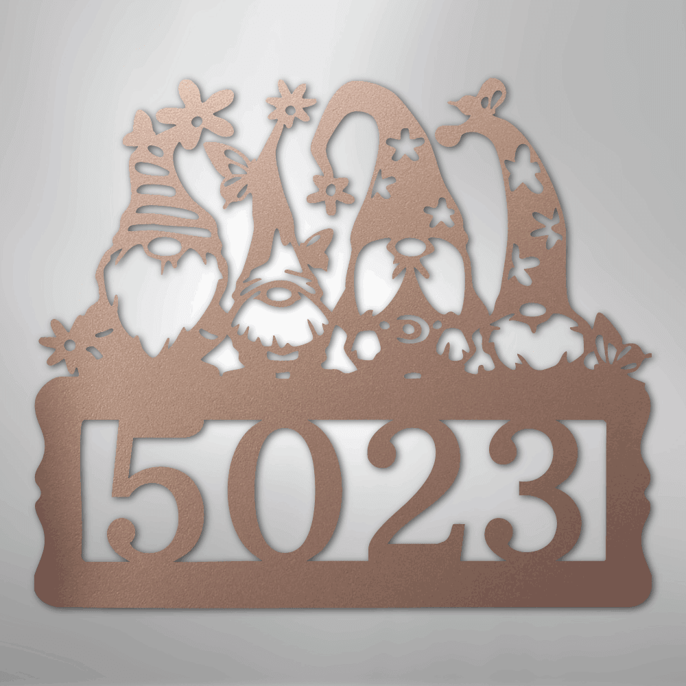 Gnome Personalized Address Sign - Steel Metal SignCustomly Gifts