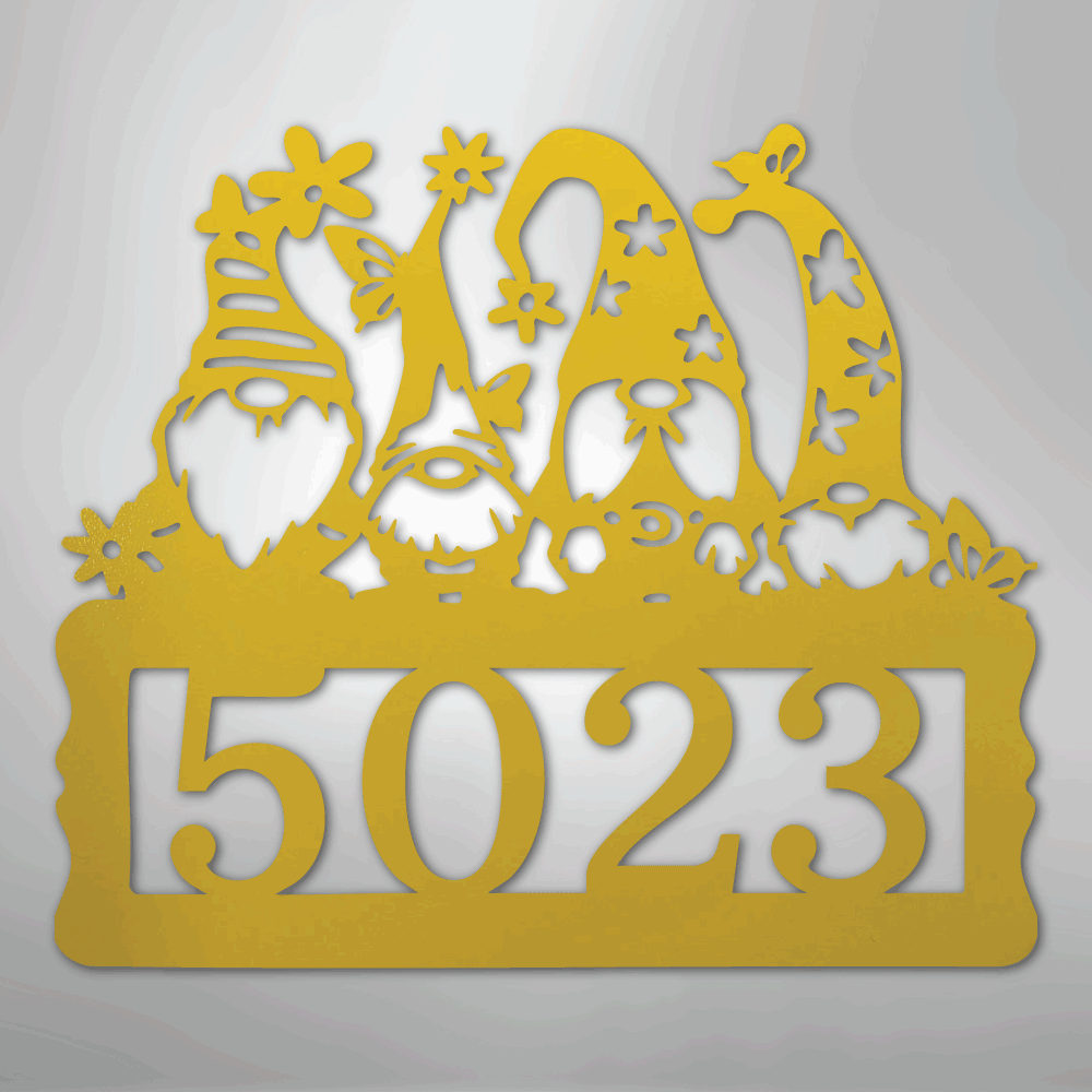 Gnome Personalized Address Sign - Steel Metal SignCustomly Gifts