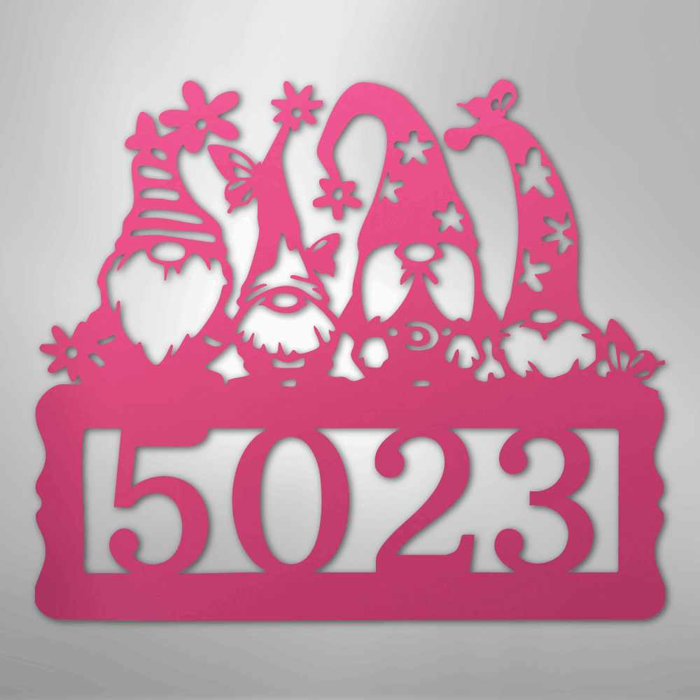 Gnome Personalized Address Sign - Steel Metal SignCustomly Gifts