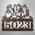 Gnome Personalized Address Sign - Steel Metal SignCustomly Gifts