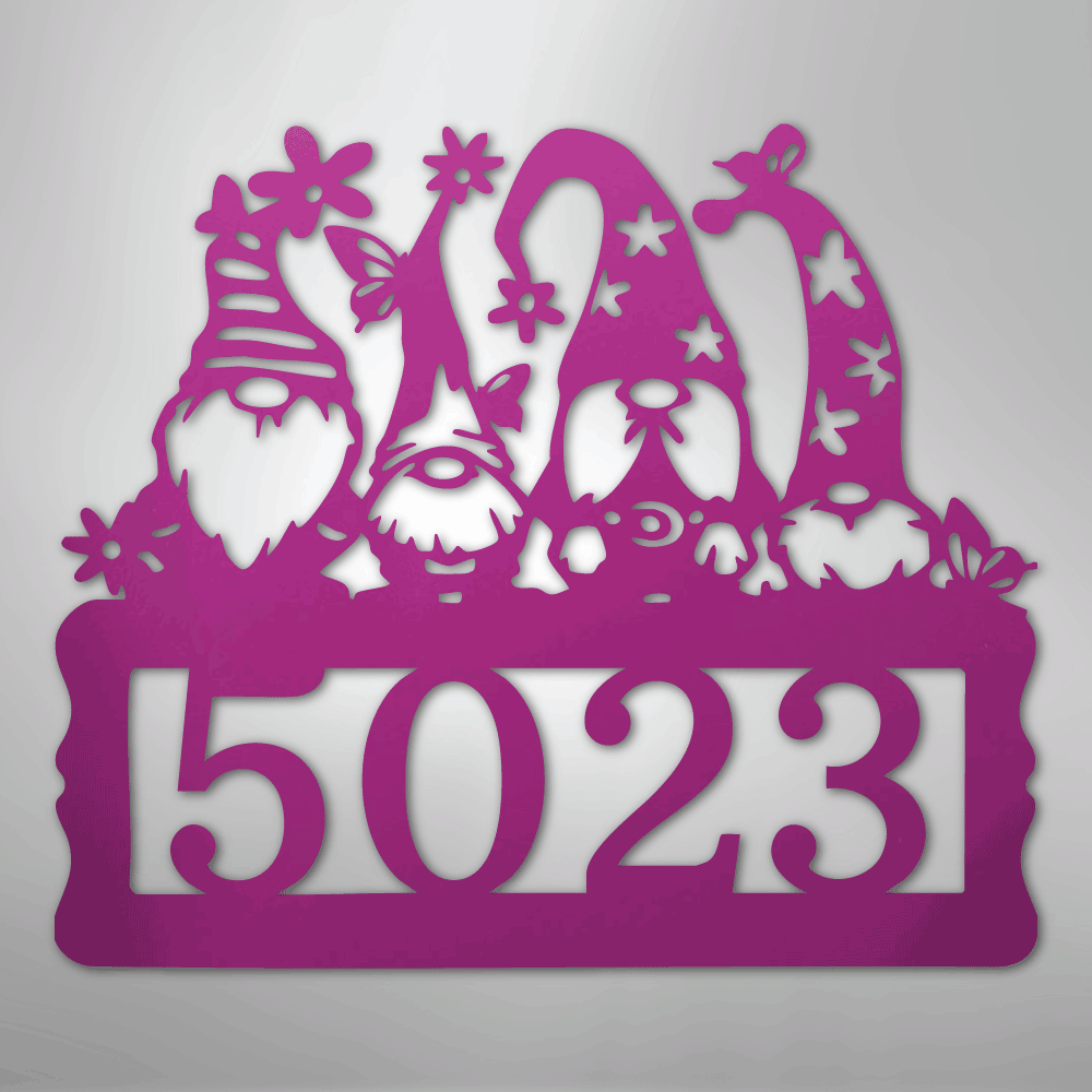 Gnome Personalized Address Sign - Steel Metal SignCustomly Gifts