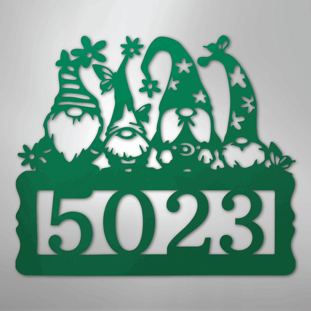 Gnome Personalized Address Sign - Steel Metal SignCustomly Gifts