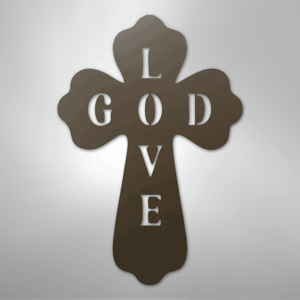 God Love Cross - Steel Metal Sign Wall ArtCustomly Gifts