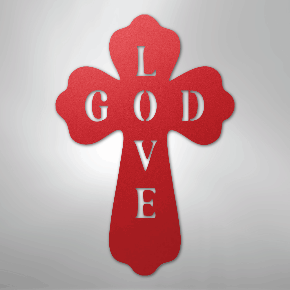 God Love Cross - Steel Metal Sign Wall ArtCustomly Gifts