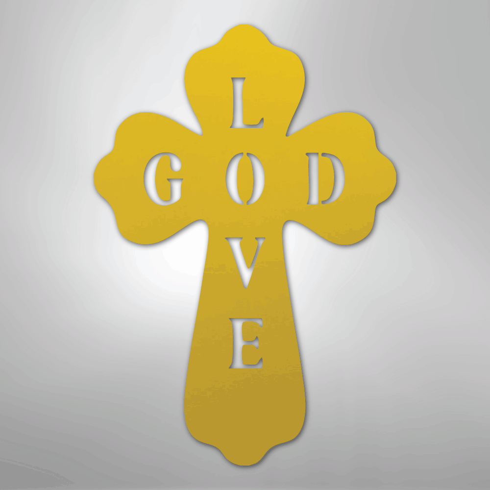 God Love Cross - Steel Metal Sign Wall ArtCustomly Gifts
