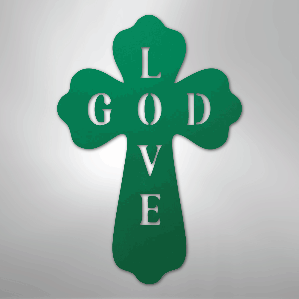 God Love Cross - Steel Metal Sign Wall ArtCustomly Gifts
