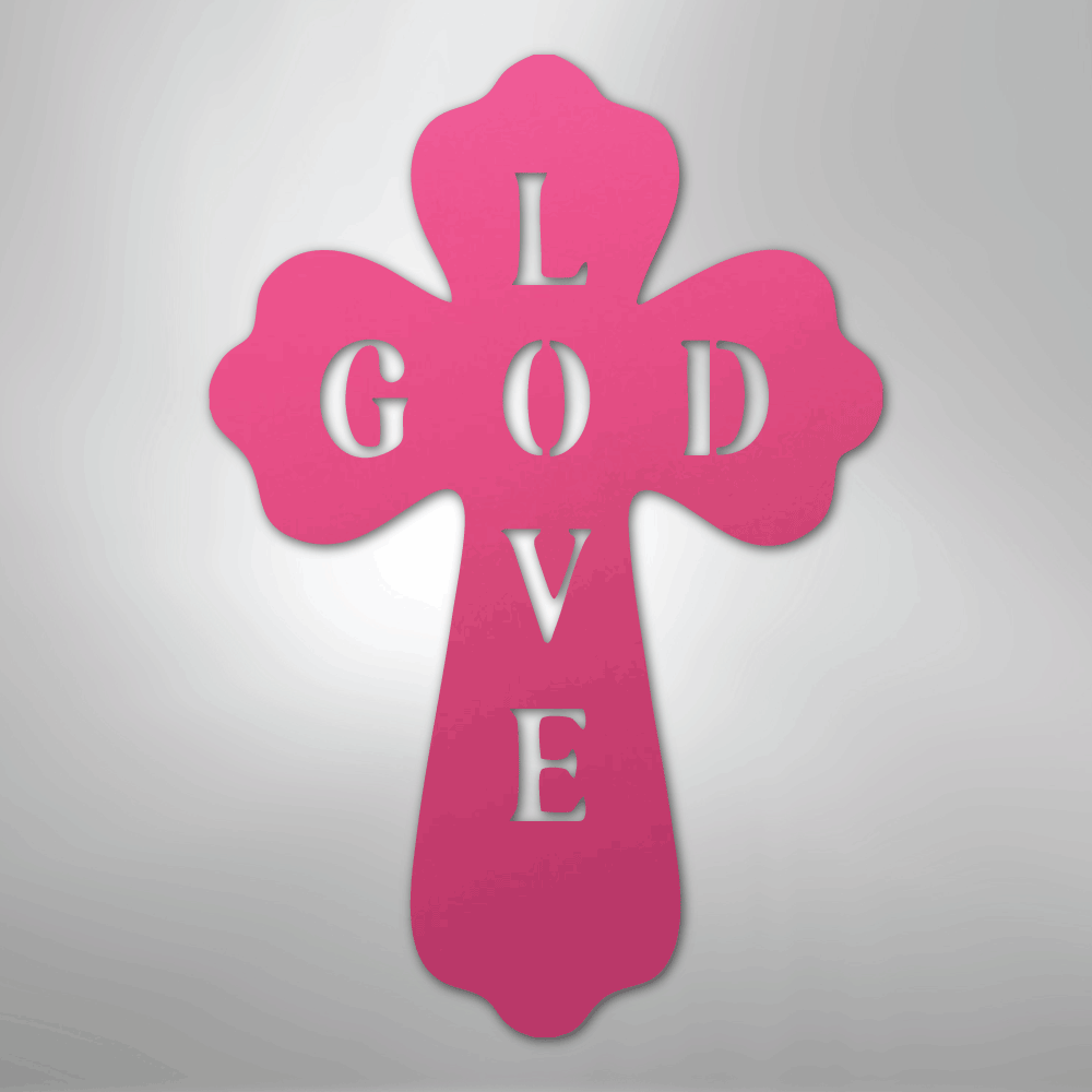 God Love Cross - Steel Metal Sign Wall ArtCustomly Gifts