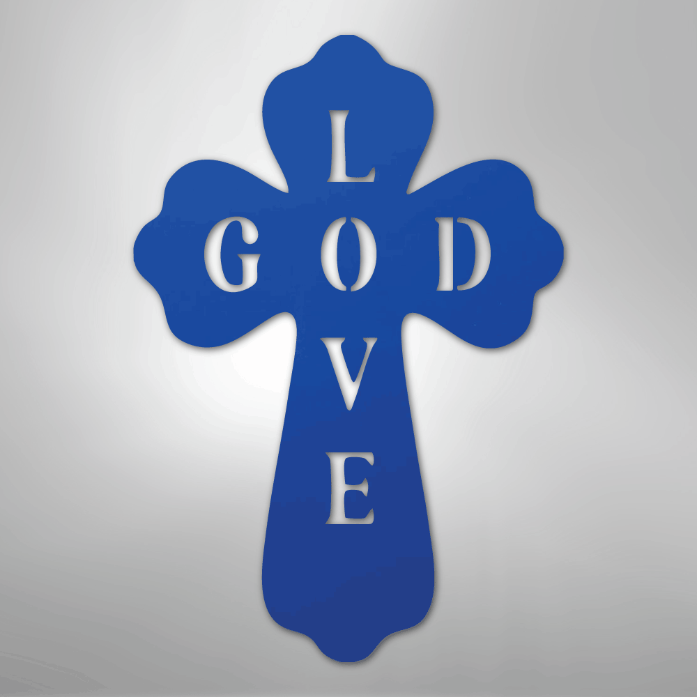 God Love Cross - Steel Metal Sign Wall ArtCustomly Gifts