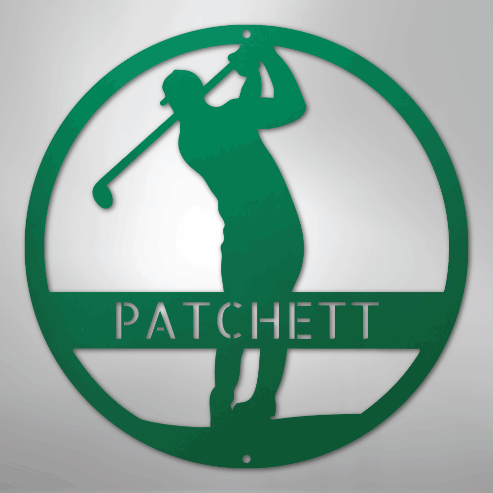 Golfer Silhouette Personalized Steel Metal Sign Wall ArtCustomly Gifts