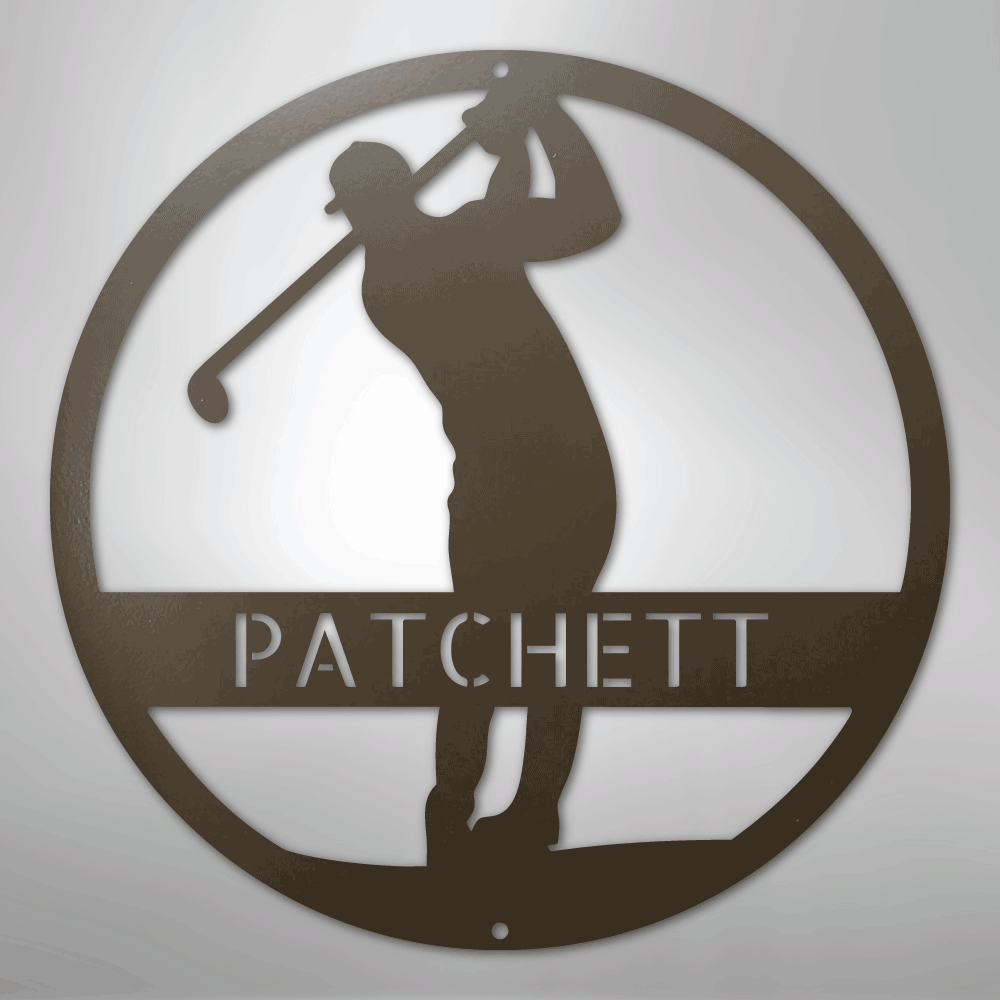 Golfer Silhouette Personalized Steel Metal Sign Wall ArtCustomly Gifts