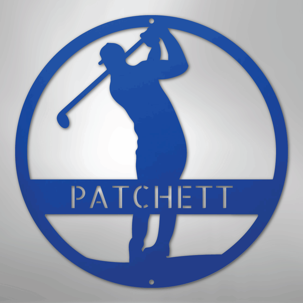 Golfer Silhouette Personalized Steel Metal Sign Wall ArtCustomly Gifts