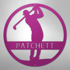 Golfer Silhouette Personalized Steel Metal Sign Wall ArtCustomly Gifts