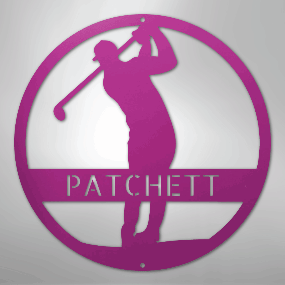 Golfer Silhouette Personalized Steel Metal Sign Wall ArtCustomly Gifts