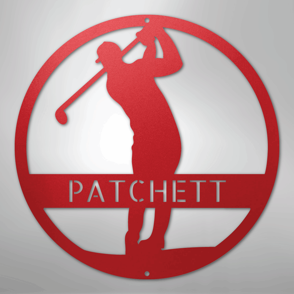 Golfer Silhouette Personalized Steel Metal Sign Wall ArtCustomly Gifts