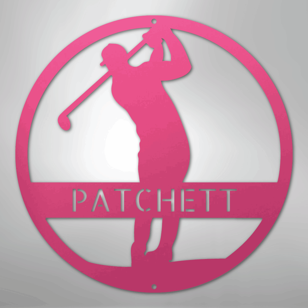 Golfer Silhouette Personalized Steel Metal Sign Wall ArtCustomly Gifts