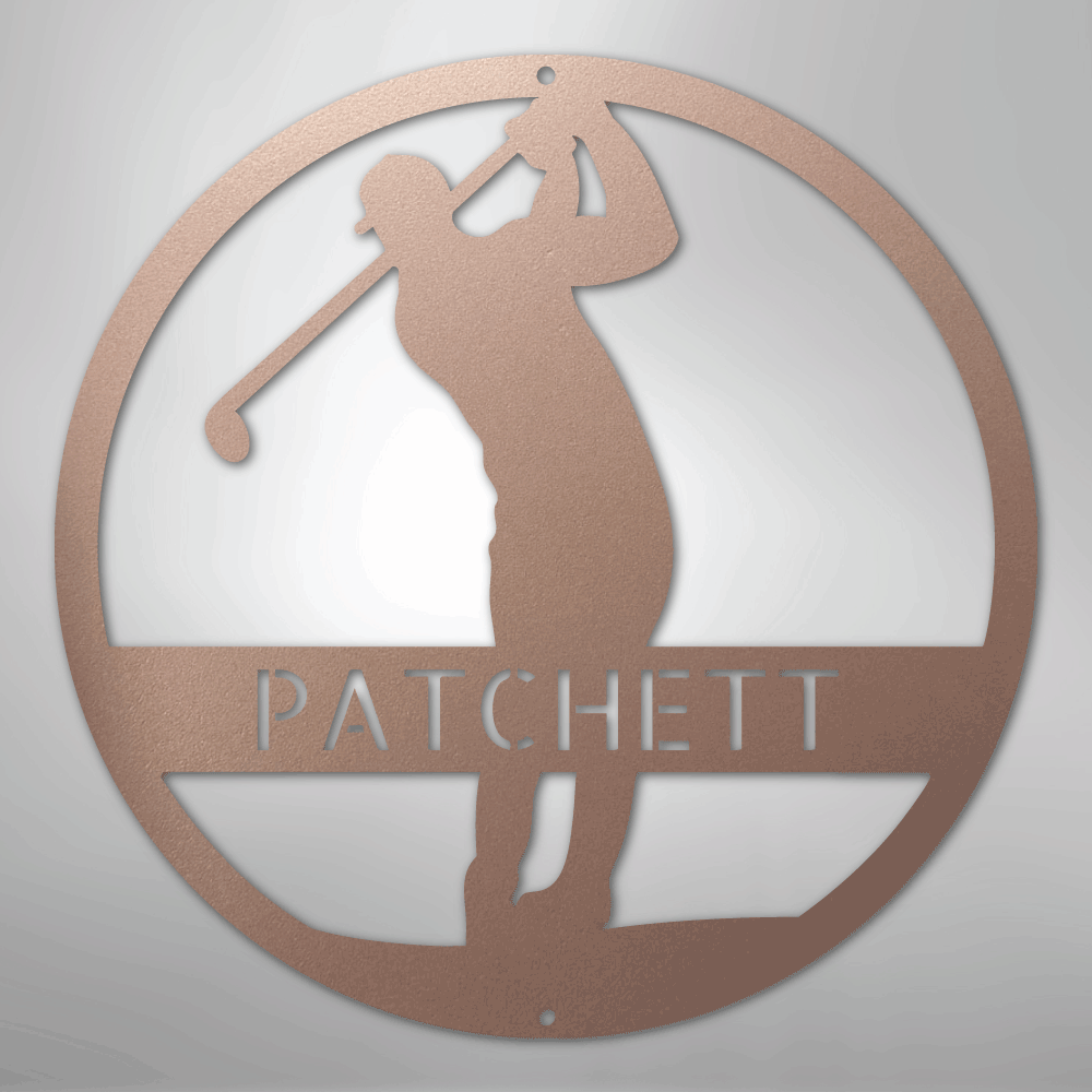 Golfer Silhouette Personalized Steel Metal Sign Wall ArtCustomly Gifts
